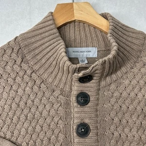 NWT  Marc New York Mens Button Mock Neck Weave Knit Cardigan Sweater - Picture 1 of 5