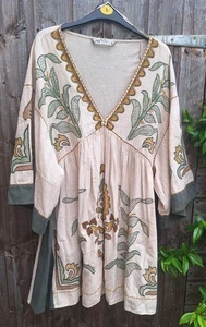 Zara The Amelie Embroidered Floral Smock V Neck Dress M Fit 14 16 18 ? Ws £59.99 - Picture 1 of 17