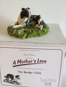 Danbury Mint The Border Collie  'A Mother's Love' Hand Painted . Box/COA. - Picture 1 of 8