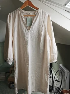H&M Linen Blend Natural White - Size EUR M (40-42) / UK 12-14 - Picture 1 of 9