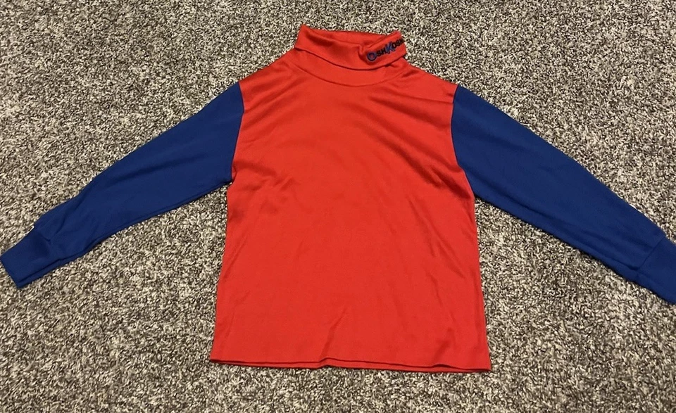 Vintage OshKosh Rojo Cuello Alto Manga Azul Bordada Talla 5 EE. UU. 90s Colorblock Foto 1 de 4