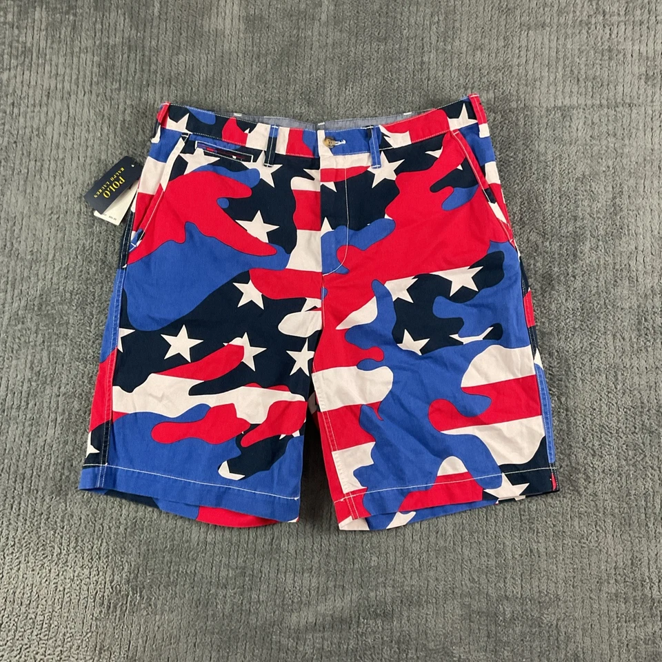 Mens Size 36 Camo Stars & Stripes Polo Ralph Lauren Shorts Patriotic