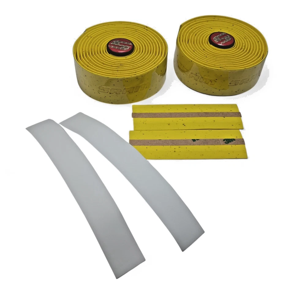 Sram SuperCork Bar Tape Road Bike Gravel Yellow & End Plugs - Image 1 of 4