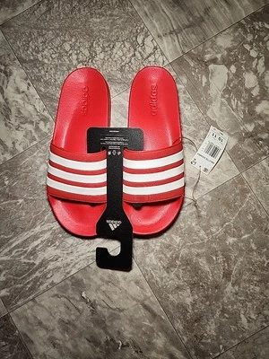 Adidas Men's Size 10 Adilette Slides Sandals Red White Sport - Image 1 of 3