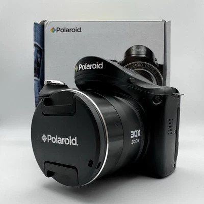Black Polaroid iE3035 Digital Camera - 18MP, 30X Optical Zoom With Box & Manual - Image 1 of 4