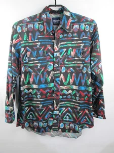 VTG Wrangler Western Rodeo Aztec Button Shirt Sz L Long Sleeve - Picture 1 of 6