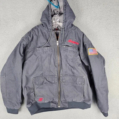 Herramientas a Presión Para Hombres 2XL Capucha Gris Pesado Bordado Invierno Utilidad Tareas Abrigo Foto 1 de 4