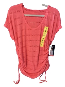 SPEEDO Koralle Kapuze Schwimmen Cover Up verstellbar Rüschen S Neu mit Etikett leicht B45 - Bild 1 von 5