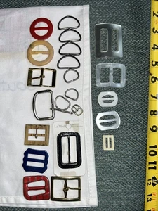 Vtg Buckles For Sewing Crafts Lot Of 18 Plastic Metal Shell 1/2”-2 1/2” Cute! - Picture 1 of 11