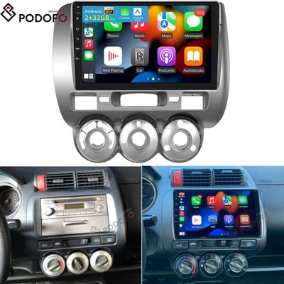 9" Android 15 Autoradio GPS Navi Carplay für Honda Jazz Fit 02-08 Manuelle Klima - Bild 1 von 4