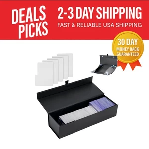 Portable Trading Card Storage Box - Holds 200 Toploaders with Dividers - Picture 1 of 10