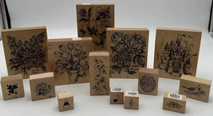 Petaluma California Rubber Stamps Lot Of 14 Botanicals + Mixed - Picture 1 of 15