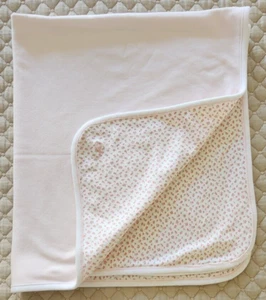 INFANTS RALPH LAUREN PINK ROSEBUD FLORAL BABY KNIT RECEIVING BLANKET - Picture 1 of 4