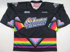 Oshawa Generals Pride Night Team Issued OHL Pro Stock Hockey Jersey 54 CCM
