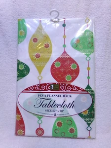 Better Home Christmas 52"x70" Oblong Tablecloth Peva Flannel Back Tablecloth - Picture 1 of 8