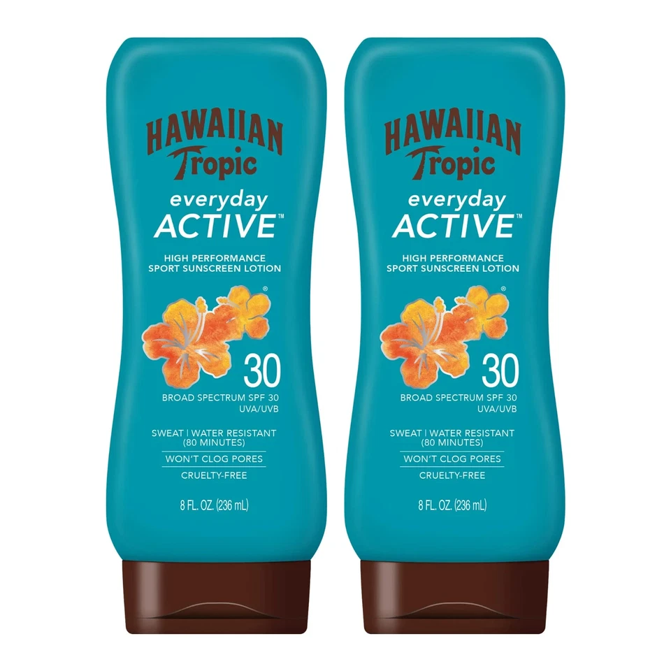 Loción deportiva Hawaiian Tropic Active - SPF 30 8 oz (PAQUETE 2) - ENVÍO GRATUITO Foto 1 de 4