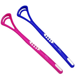 Tongue Scraper ~ Oral Dental Care, Plastic Tongue Cleaner Brush, Set of 1 or 2 - Picture 1 of 3