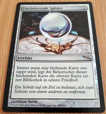 Faszinierende Sphäre #204/306 (Mesmeric Orb) RARE FOIL MTG MIRRODIN 2003 DE Mint - Bild 1 von 4