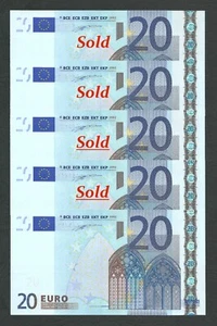 EURO 20 for 1 UNC / FDS first segnature Duisenberg 2002 prefix X P005 Germany - Picture 1 of 8