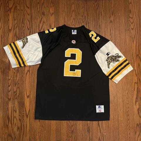 Vintage Starter Hamilton Tiger Cats Football Jersey #2 Mens Size XL Black CFL Cover