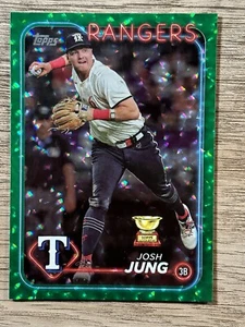 2024 Topps Series 2 Baseball Green Foil Josh Jung 223/499 Texas Rangers #620 - Picture 1 of 2