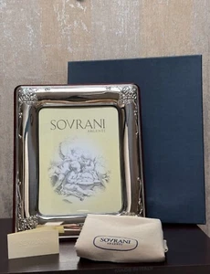 Sovrani Argenti Sterling Silber 925 Bilderrahmen mit poliertem Holzrücken Neu in OVP - Bild 1 von 6