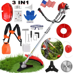 52CC 3 In 1 Grass String Trimmer Weed Eater Wacker Gas Powered with 10'' Cutter - Picture 1 of 13