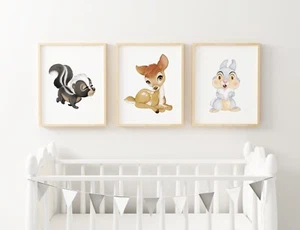 Bambi Nursery Art Print Decor - Set Of 3 - Picture 1 of 4