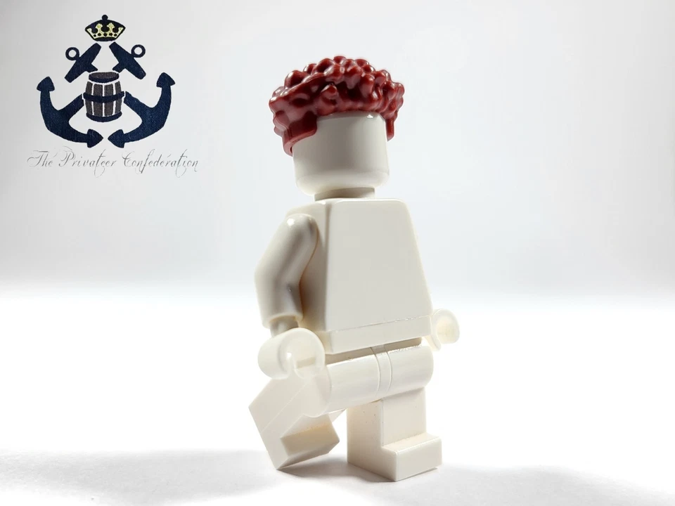 LEGO 2022 Dark Red Hair Short Coiled 80682 For City Minifigure / Soccer Player - Image 1 of 1