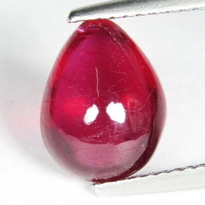 4.64Cts Ravishing Natural Ruby 11x8.5x5.3mm Pear Cabochon Africa Loose Gemstone - Image 1 of 4