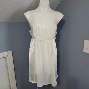 Oscar De La Renta Etiqueta Rosa Nupcial Marfil Encaje Sartin Babydoll Lencería Mujeres M - Imagen 1 de 9