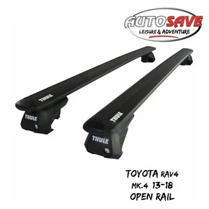 Thule Alu WingBar Evo Black Roof Bars to fit Toyota RAV4 Mk.4 13-18 Open Rail - Picture 1 of 1