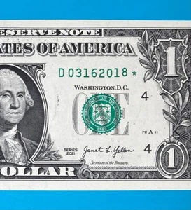 March 16, 2018 : D 03162018 * $1 One Dollar Bill BIRTHDAY Note *UNC* - Picture 1 of 3