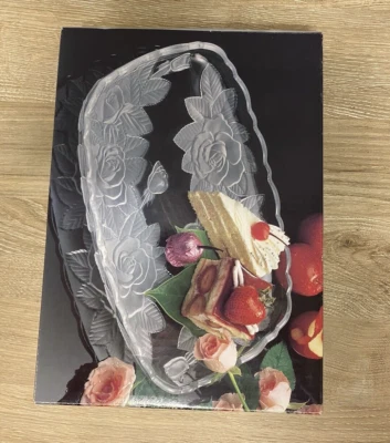 "Bandeja sándwich vintage para el hogar hermosas perlas rosas WY001/373 11 1/2"" hecha en Japón" Foto 1 de 4