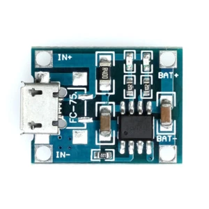 Li-Ion Lademodul TP4056, 1A, MicroUSB, Ladeelektronik f. LiIon/LiPo/LiPoly-Akkus - Picture 1 of 6