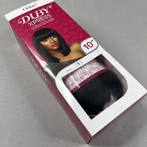 10" #1 Jet Black Duby Xpress Bob Human & Synthetic Blend Hair Extensions Weft - Picture 1 of 6