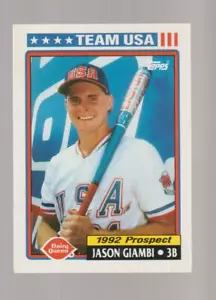 1992 Topps Dairy Queen Team USA #31 Jason Giambi rookie card, Oakland Athletics - Picture 1 of 1