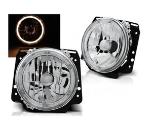 headlights for VW GOLF II 2 1983 1984-1991 angel eyes chrome OUTER chrome LHD - Picture 1 of 1