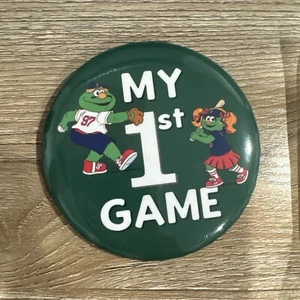 MLB BOSTON RED SOX Baseball Fenway Park MY FIRST GAME Pin BUTTON And Sticker - Picture 1 of 3