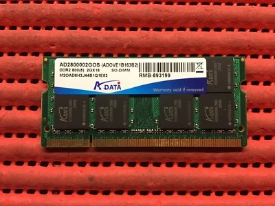 MEMORIA RAM A-DATA 2GB DDR2 2GX16 PC2-6400 PORTÁTIL ACER ASUS HP DELL 573722-006 - Imagen 1 de 3