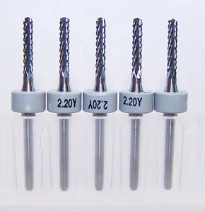 (5) - 2,20 mm (.0866") REBABAS DE ROUTER DE CARBURO CORTE DIAMANTE, DP 2100.0866.394D - Imagen 1 de 2