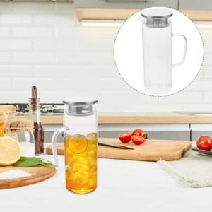 Cold Water Bottle Pitcher with Filter Filtered Pitchers Lid Glass Jug - Picture 1 of 12