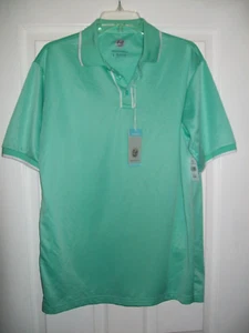 Kilburne & Finch Shirt Mens Large Turquoise Short Sleeve Polo - Picture 1 of 3