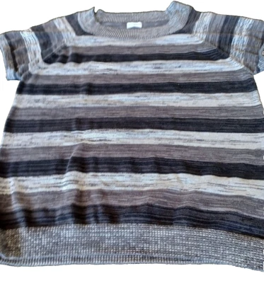 Jaclyn Smith Collection Women’s Round Neck Black Grey Silver Sweater Top SZ Lg - Image 1 of 4