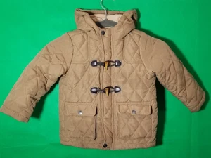 PERRY ELLIS Kids 3T Winter Quilted Hooded Puffer Tan Warmth Snow Cold Weather - Picture 1 of 5