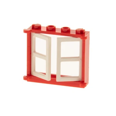 1x Lego Window Frame 1x4x3 Red Double Pane White House 385321 3854 3853 - Image 1 of 2