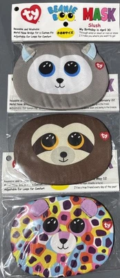 3 Pack - Ty Beanie Boo Face Mask DANGLER, SLUSH, GISELLE  reusable/washable - Image 1 of 4