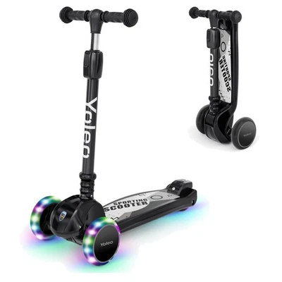 Kinderroller Aluminium Dreirad mit LED Rädern, verstellbar bis 82cm, max 50kg - Bild 1 von 4