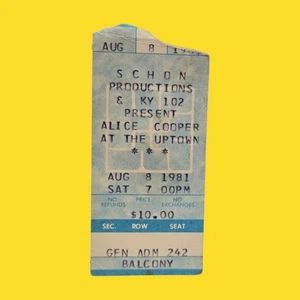 1981 Alice Cooper Special Forces Tour Concert Ticket Stub Uptown Theater KC, MO - Picture 1 of 5