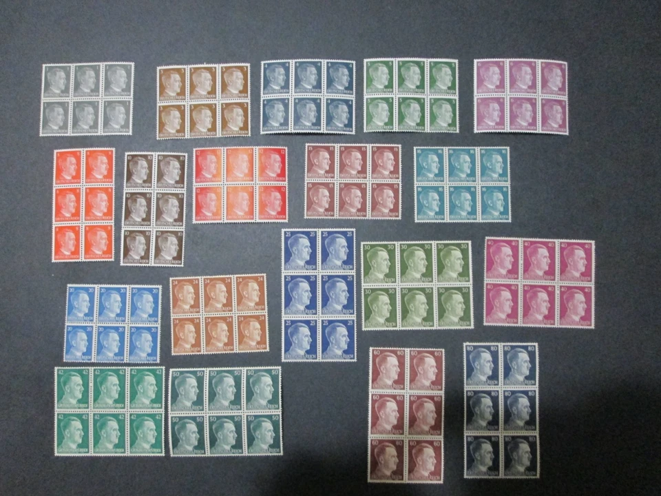 MNH Germany Europe WWII 3rd Reich Block of 6 Stamps Hitler Heads Scott HCV. - Image 1 of 4